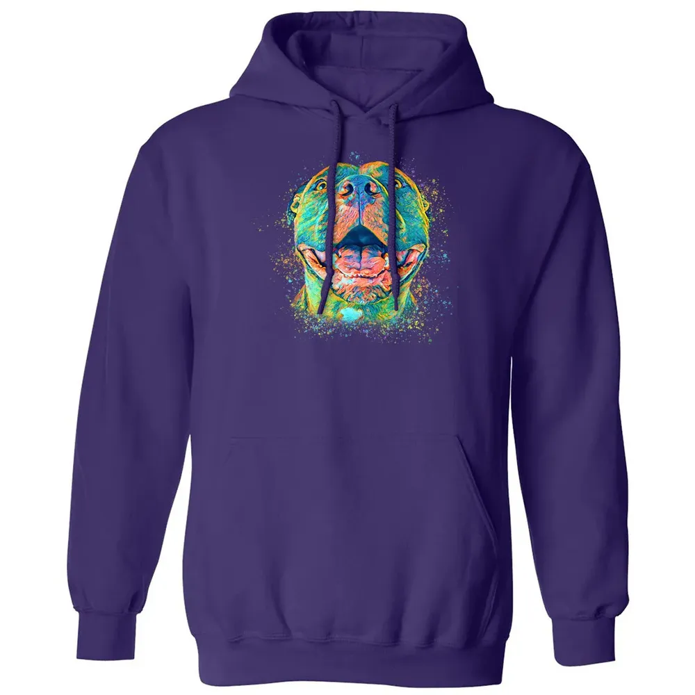 Cute Pitbull Face Artistic Painting Pit bull Mom Lovers Gift Pullover Hoodie Classic Unisex Hoodie - 6