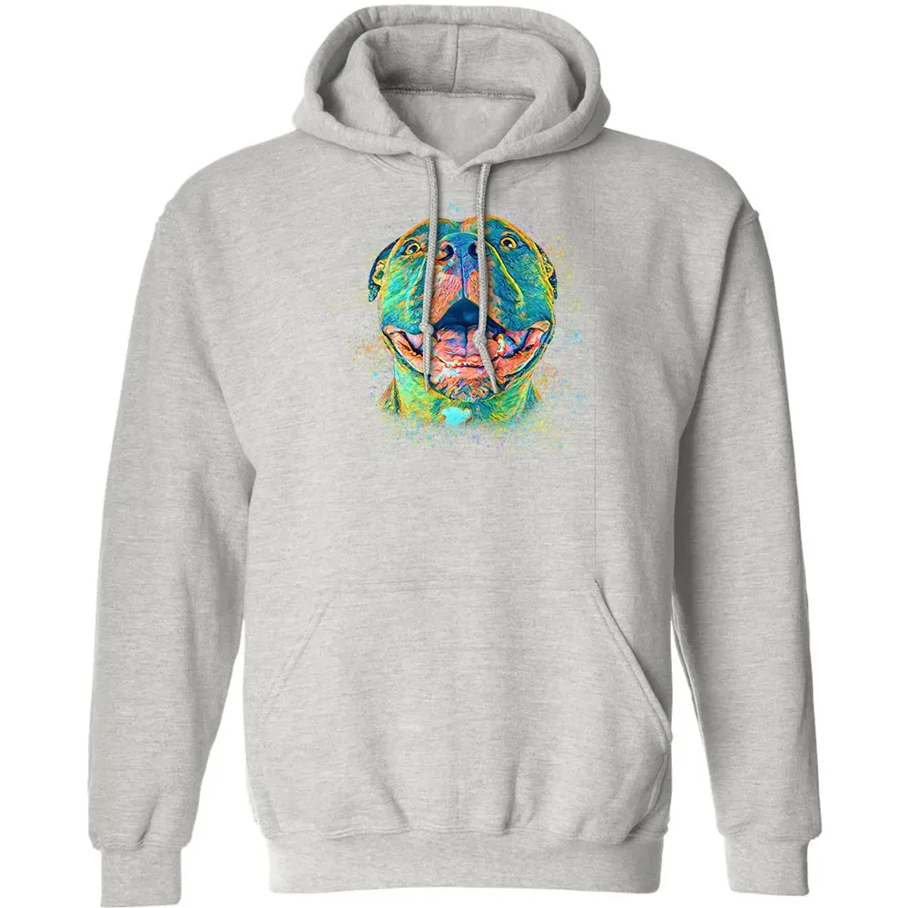 Cute Pitbull Face Artistic Painting Pit bull Mom Lovers Gift Pullover Hoodie Classic Unisex Hoodie - 8