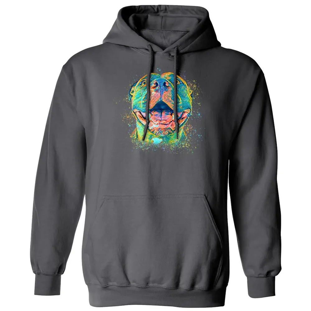 Cute Pitbull Face Artistic Painting Pit bull Mom Lovers Gift Pullover Hoodie Classic Unisex Hoodie - 7