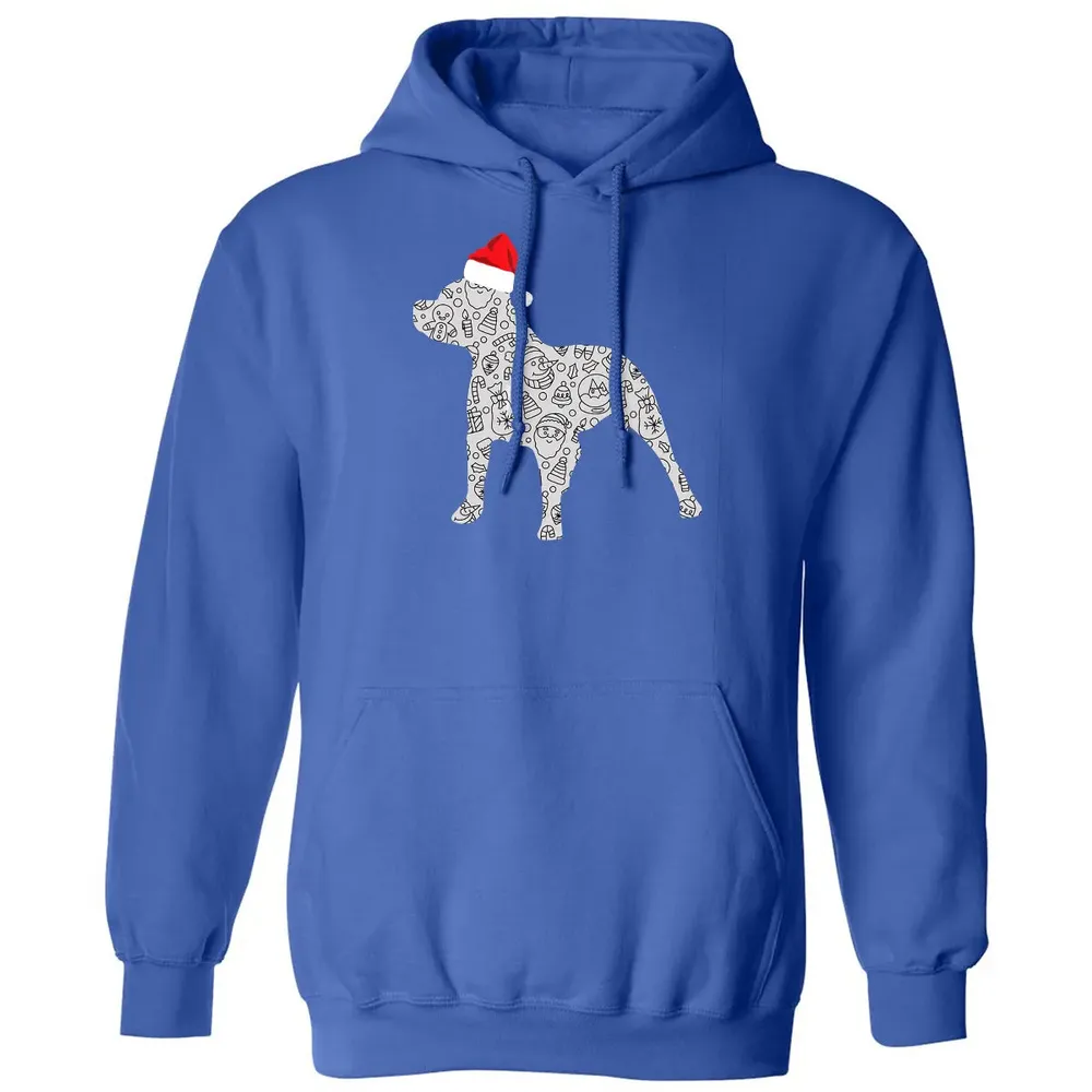 Santa Hat Pitbull Christmas  Dog Lover Christmas Gift Classic Unisex Hoodie - 9