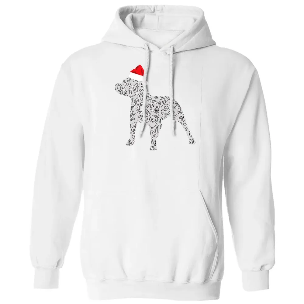 Santa Hat Pitbull Christmas  Dog Lover Christmas Gift Classic Unisex Hoodie - 11