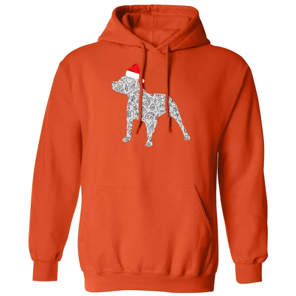 Santa Hat Pitbull Christmas  Dog Lover Christmas Gift Classic Unisex Hoodie - 10