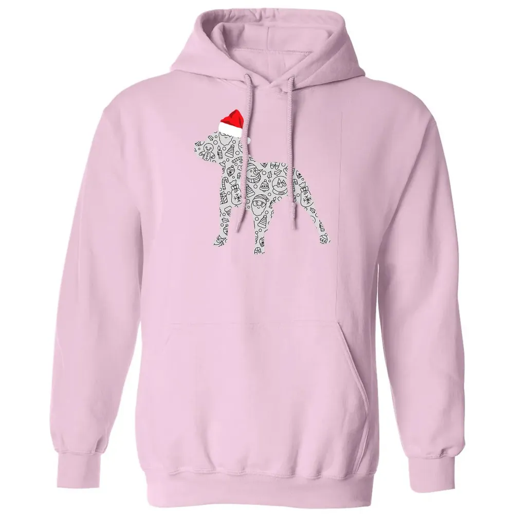 Santa Hat Pitbull Christmas  Dog Lover Christmas Gift Classic Unisex Hoodie - 3