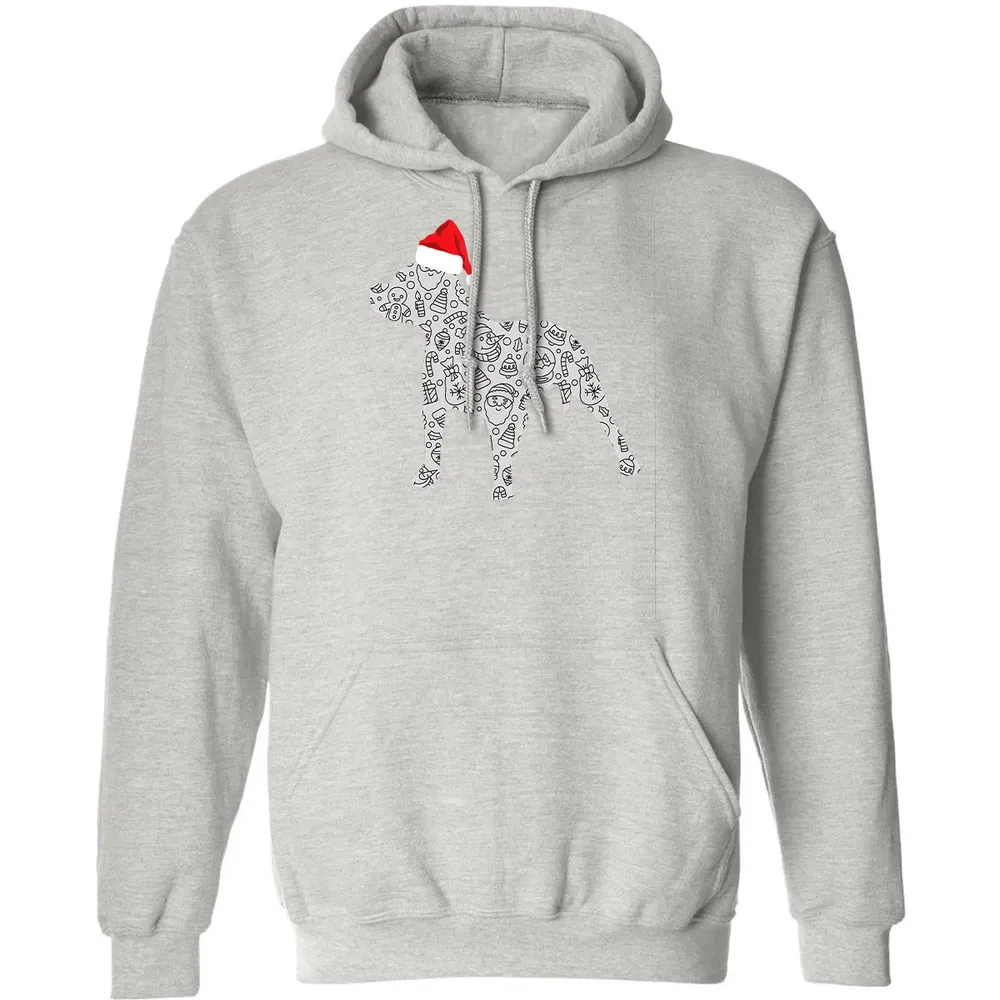 Santa Hat Pitbull Christmas  Dog Lover Christmas Gift Classic Unisex Hoodie - 8