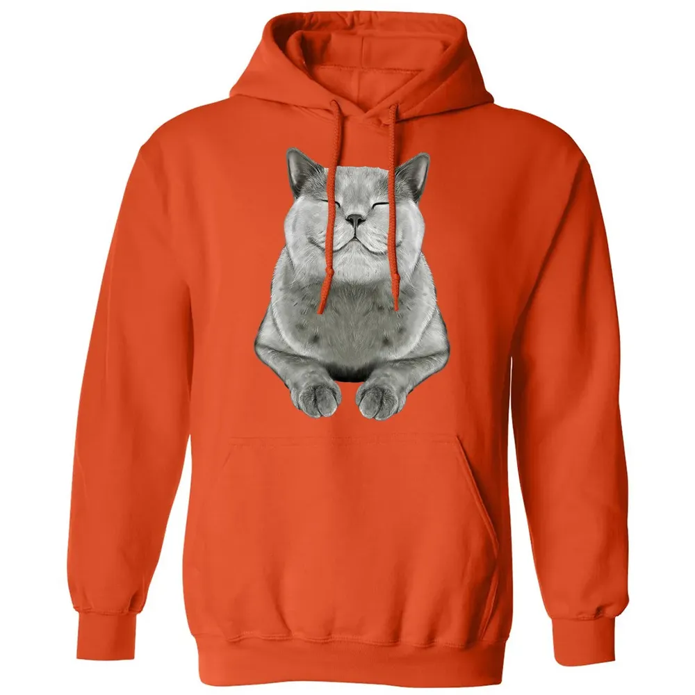 Grey Cat Smile Eager Face  Cats   Gifts Classic Unisex Hoodie - 10