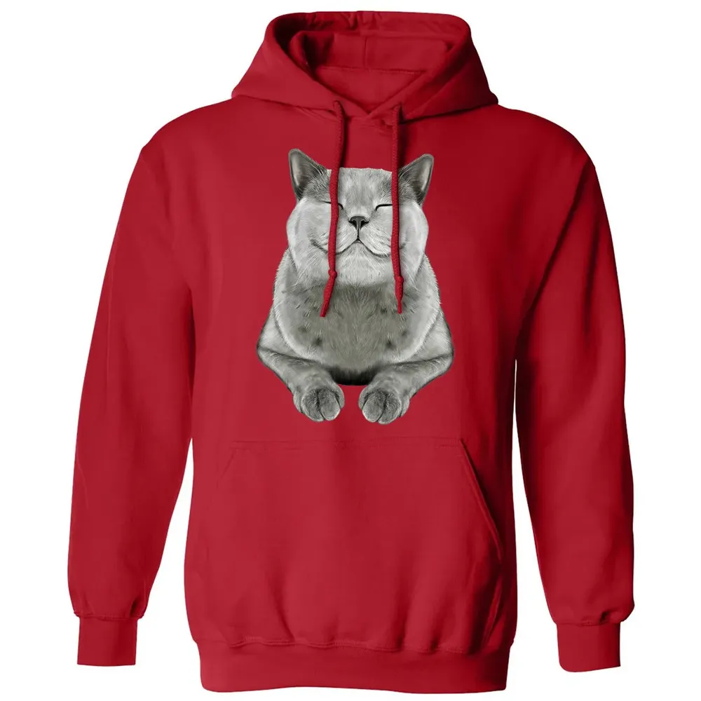 Grey Cat Smile Eager Face  Cats   Gifts Classic Unisex Hoodie - 5