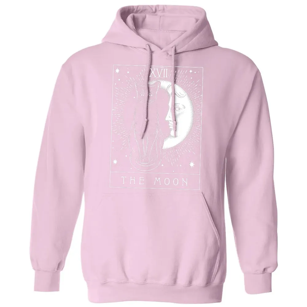 Tarot Card Crescent Moon And Cat Graphic Classic Unisex Hoodie - 3