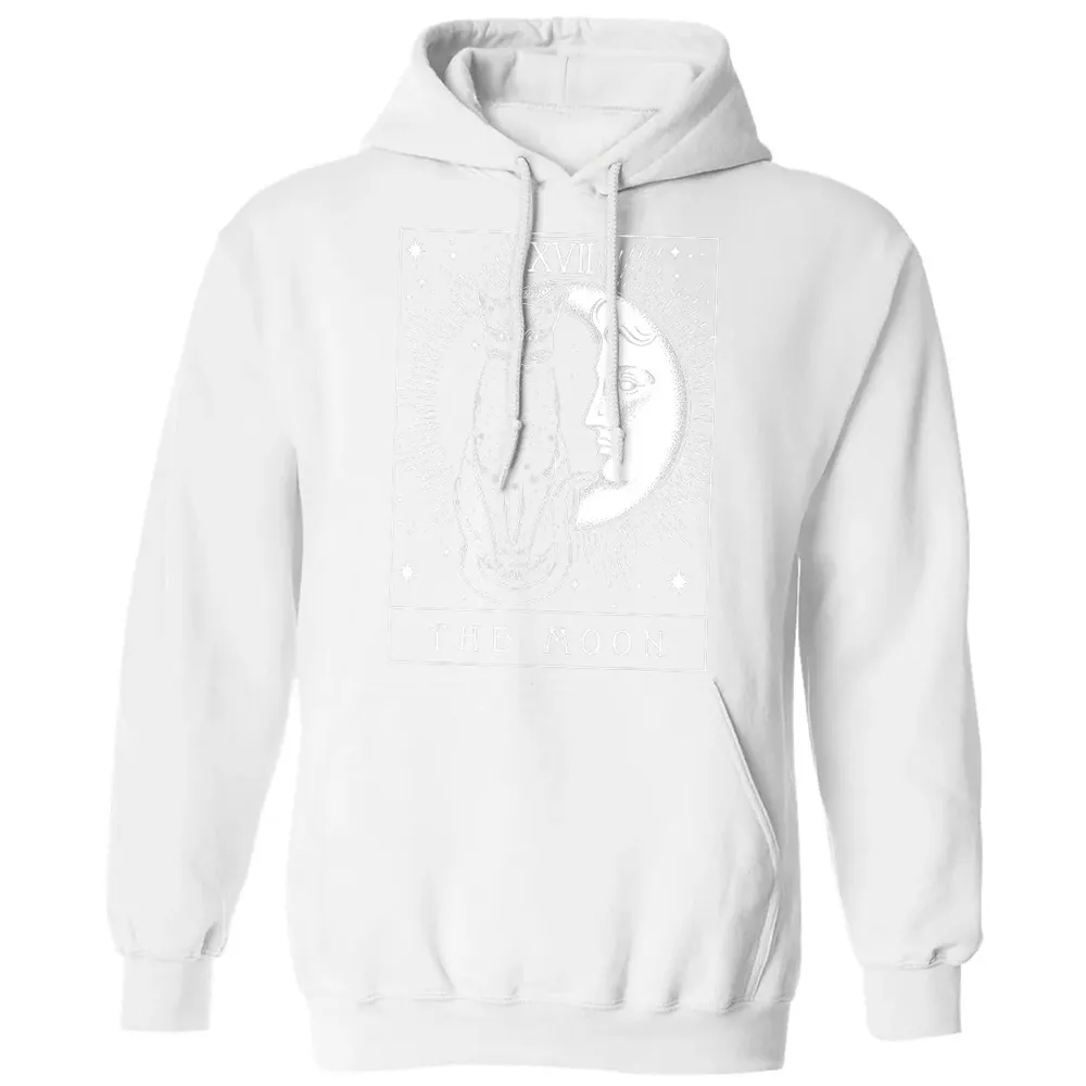Tarot Card Crescent Moon And Cat Graphic Classic Unisex Hoodie - 11