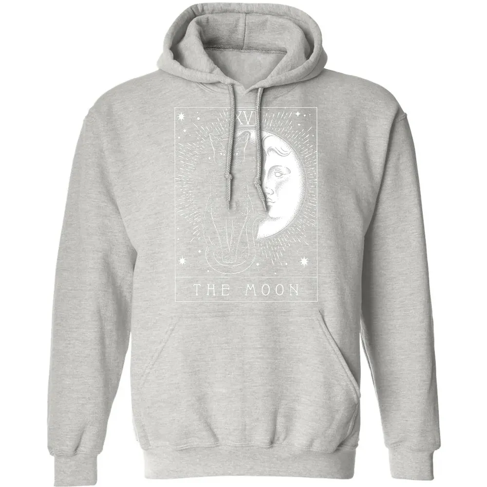 Tarot Card Crescent Moon And Cat Graphic Classic Unisex Hoodie - 8
