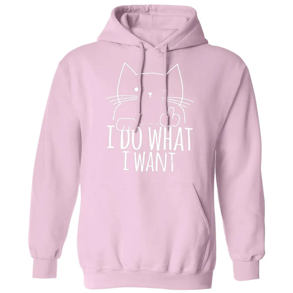 I Do What I Want Cat With Middle Finger Classic Unisex Hoodie - 3