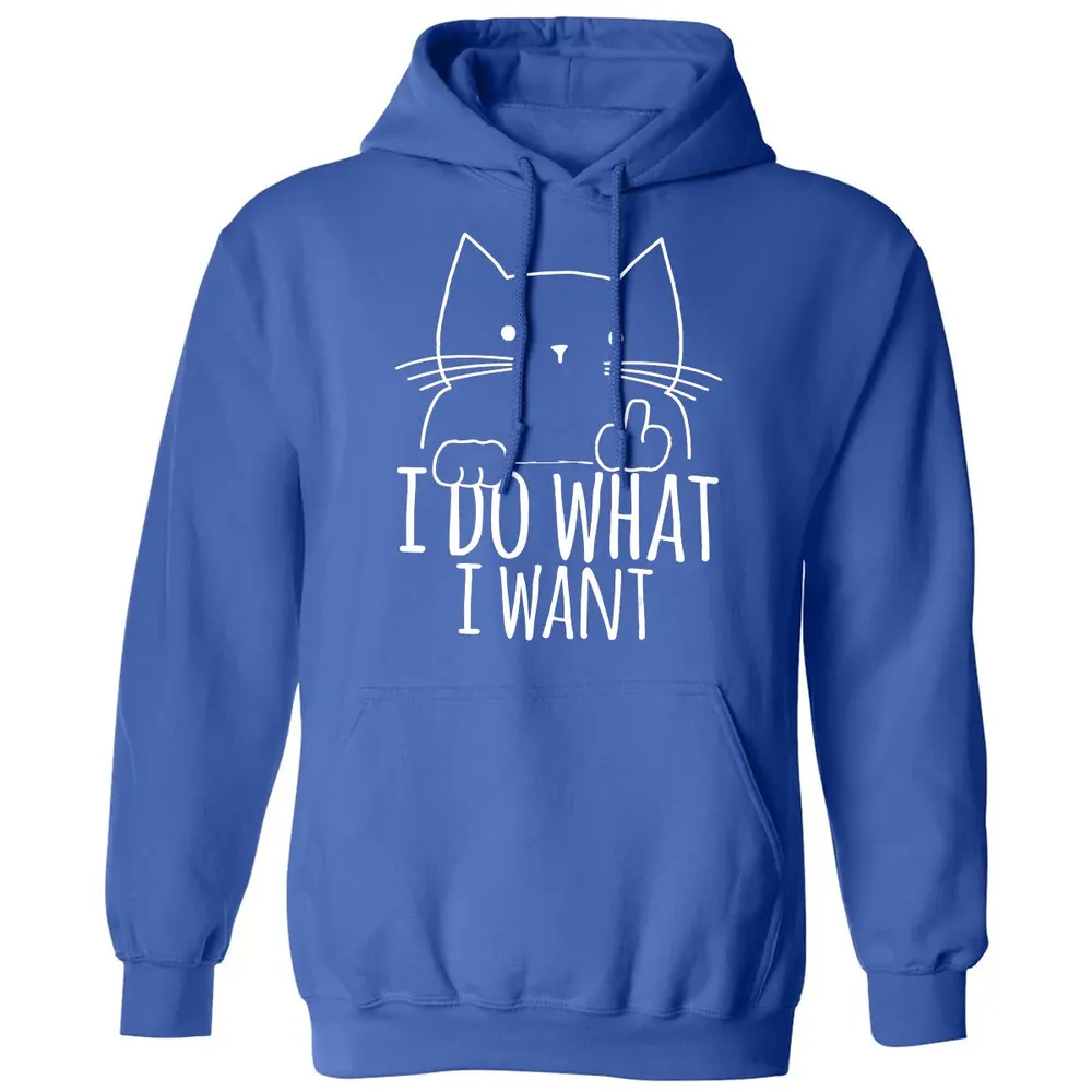 I Do What I Want Cat With Middle Finger Classic Unisex Hoodie - 9