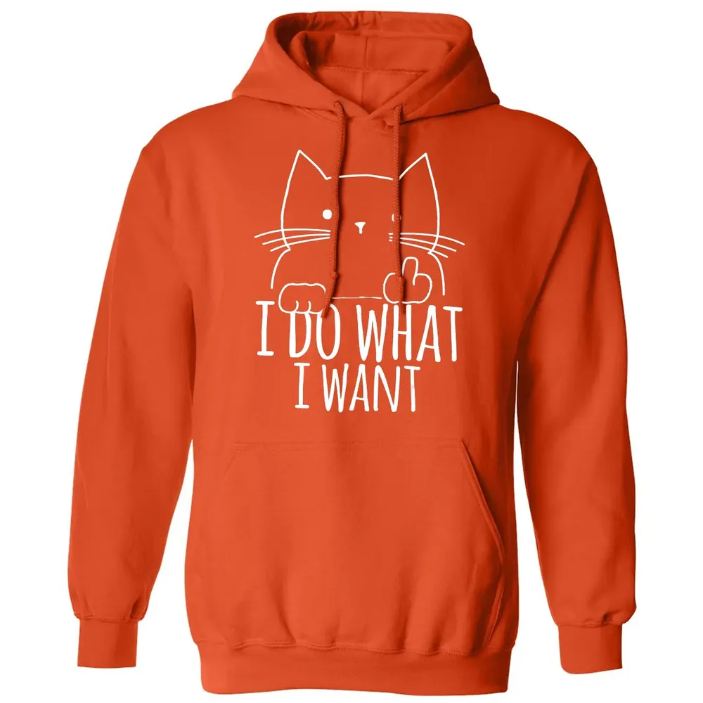 I Do What I Want Cat With Middle Finger Classic Unisex Hoodie - 10