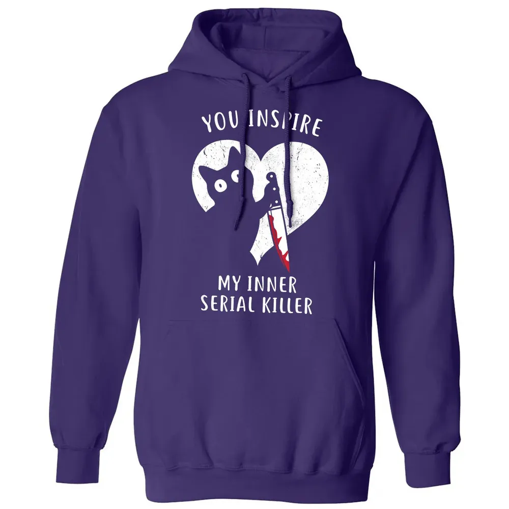 You Inspire My Inner Serial Killer Funny Cat Lover Classic Unisex Hoodie - 6