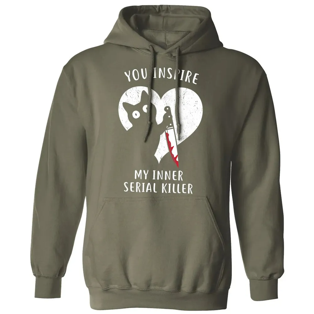 You Inspire My Inner Serial Killer Funny Cat Lover Classic Unisex Hoodie - 4