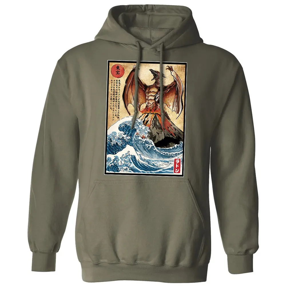 Fire Pteranodon in Japan Classic Unisex Hoodie - 4