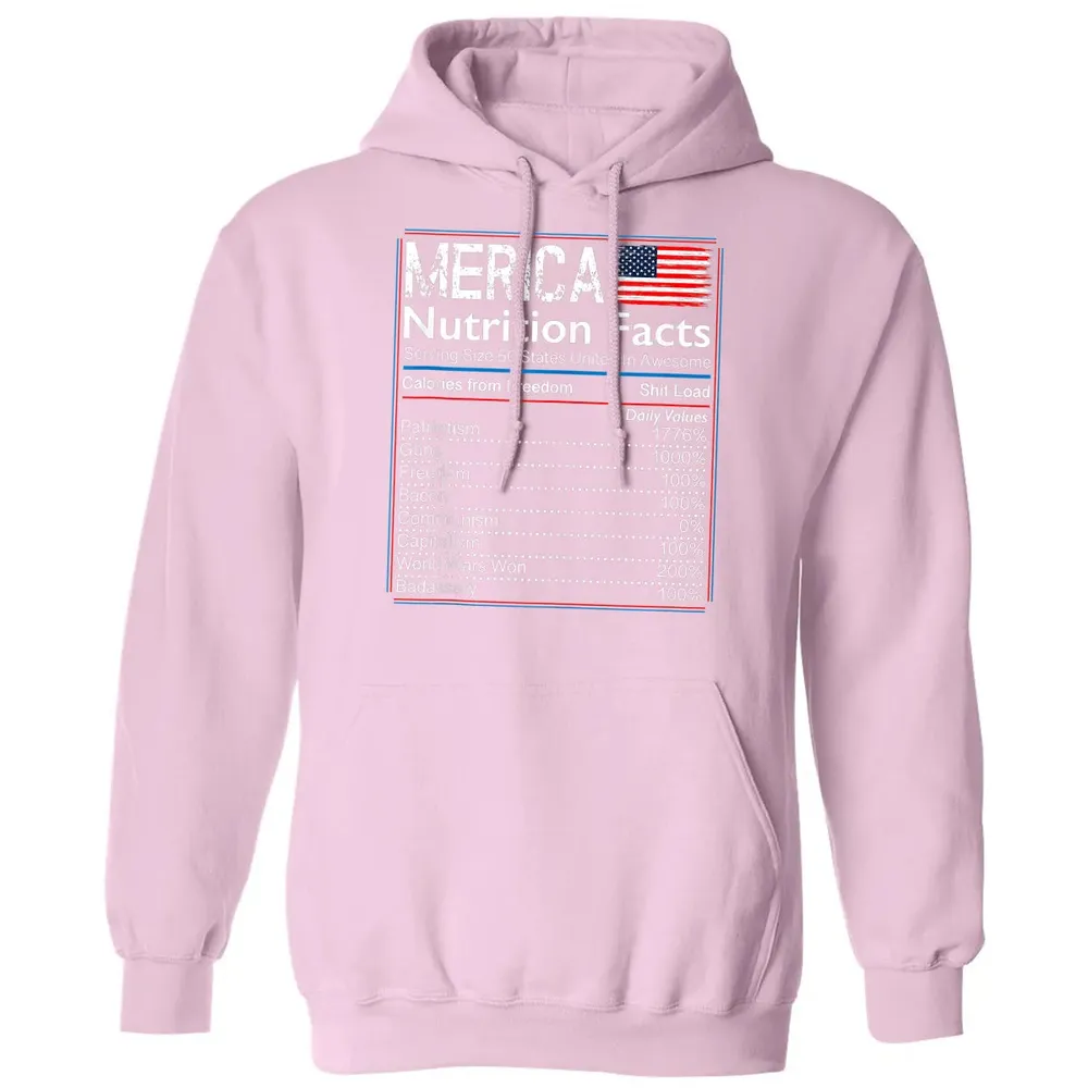 4th of July Proud American  Merica Nutrition Facts Classic Unisex Hoodie - 3