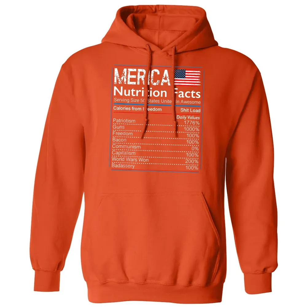 4th of July Proud American  Merica Nutrition Facts Classic Unisex Hoodie - 10