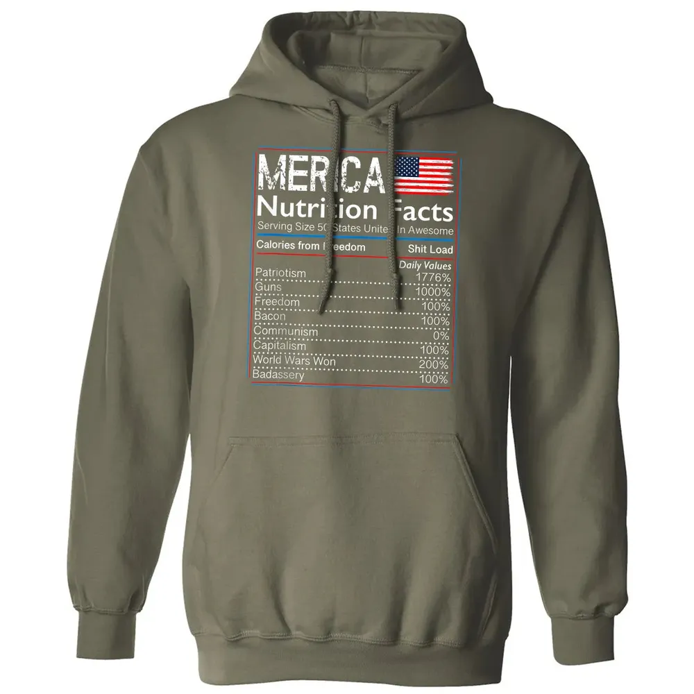 4th of July Proud American  Merica Nutrition Facts Classic Unisex Hoodie - 4