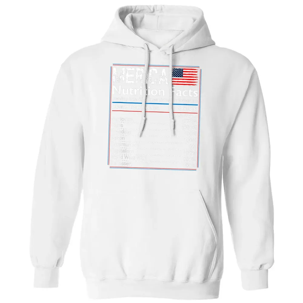 4th of July Proud American  Merica Nutrition Facts Classic Unisex Hoodie - 11