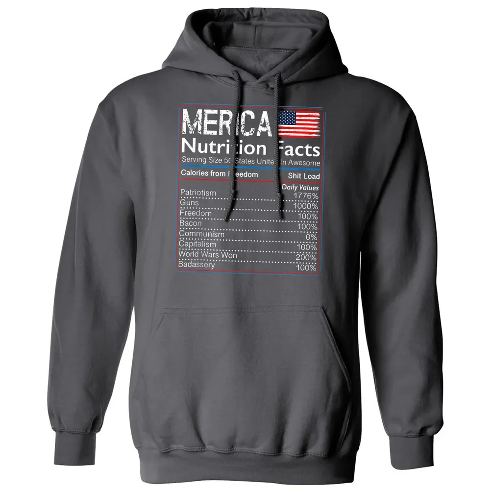 4th of July Proud American  Merica Nutrition Facts Classic Unisex Hoodie - 7