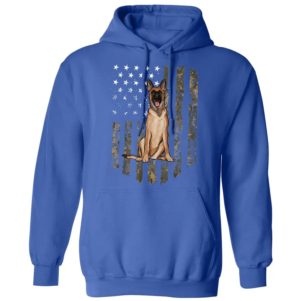 Camo American Flag Belgian Malinoi 4th Of July USA Classic Unisex Hoodie - 9