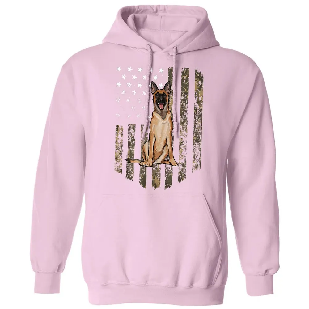 Camo American Flag Belgian Malinoi 4th Of July USA Classic Unisex Hoodie - 3