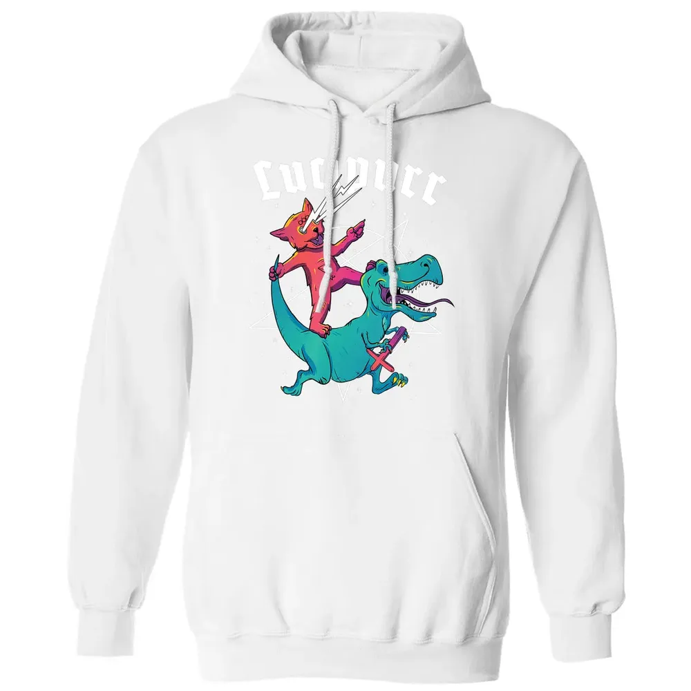 Lucipurr Satanic Cat Riding Trex Dinosaur Sigil Of Lucifer Classic Unisex Hoodie - 11