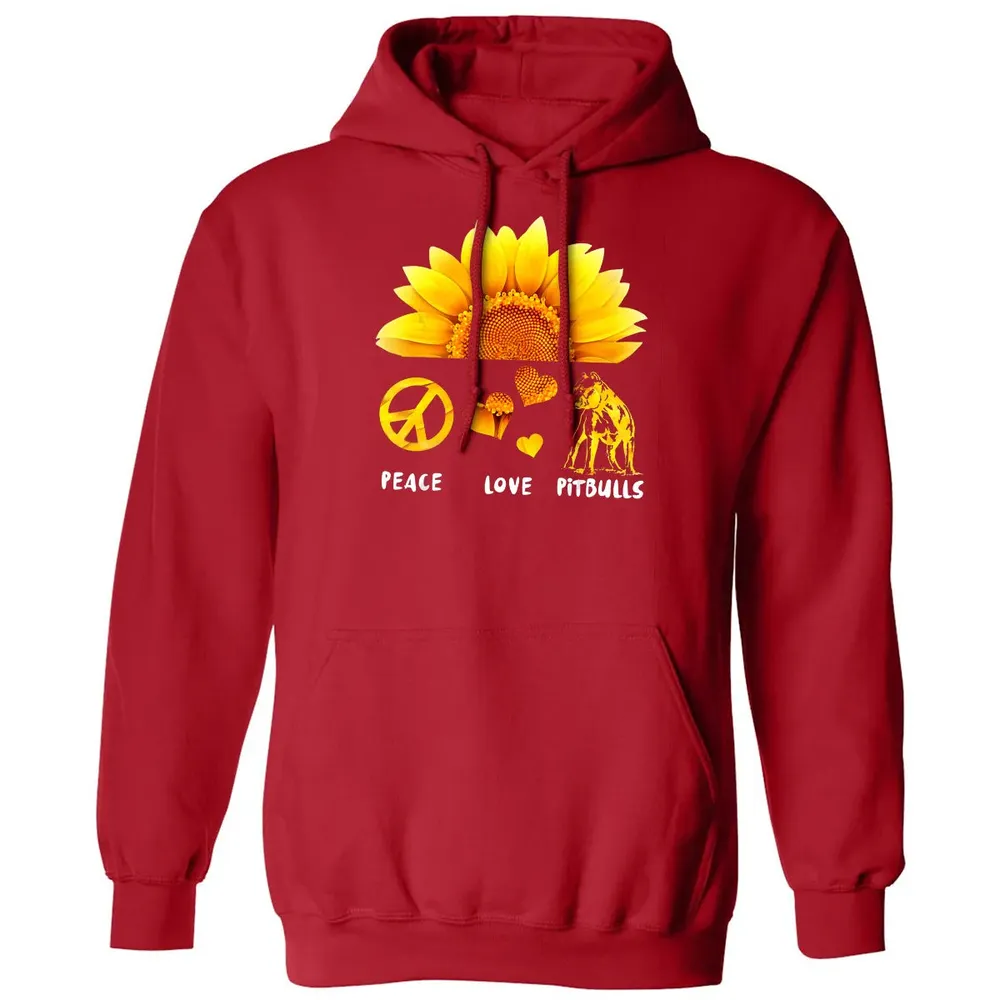 Peace + Love + Pitbulls Classic Unisex Hoodie - 5