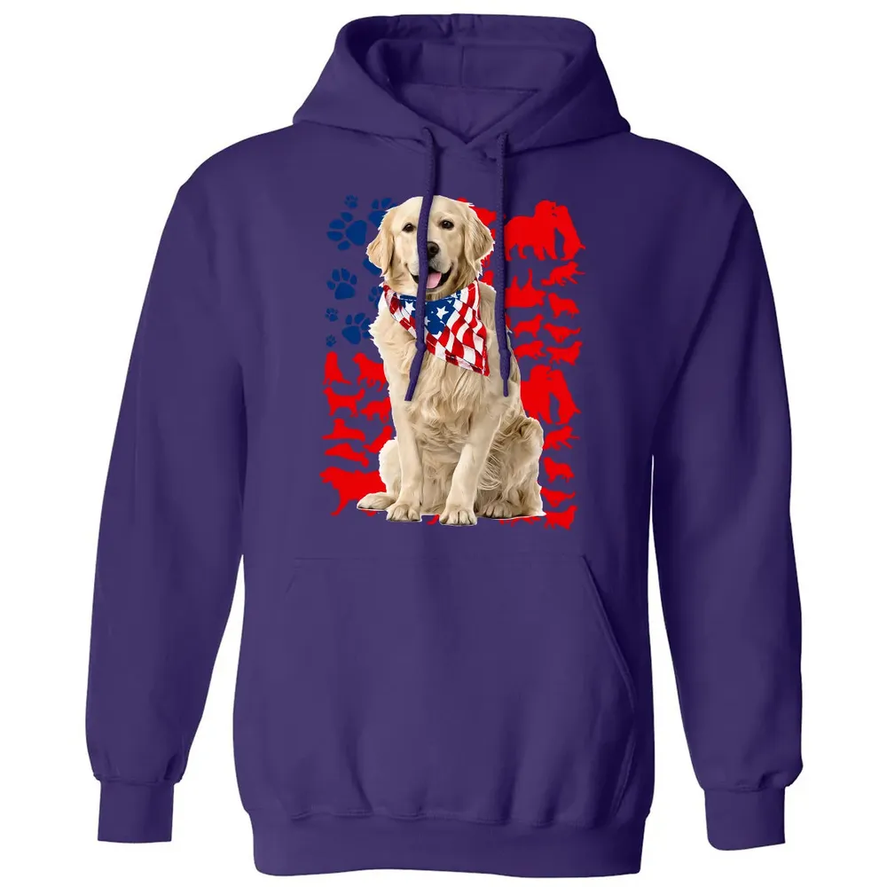 Golden Retriever 4th Of July Classic Unisex Hoodie - 6