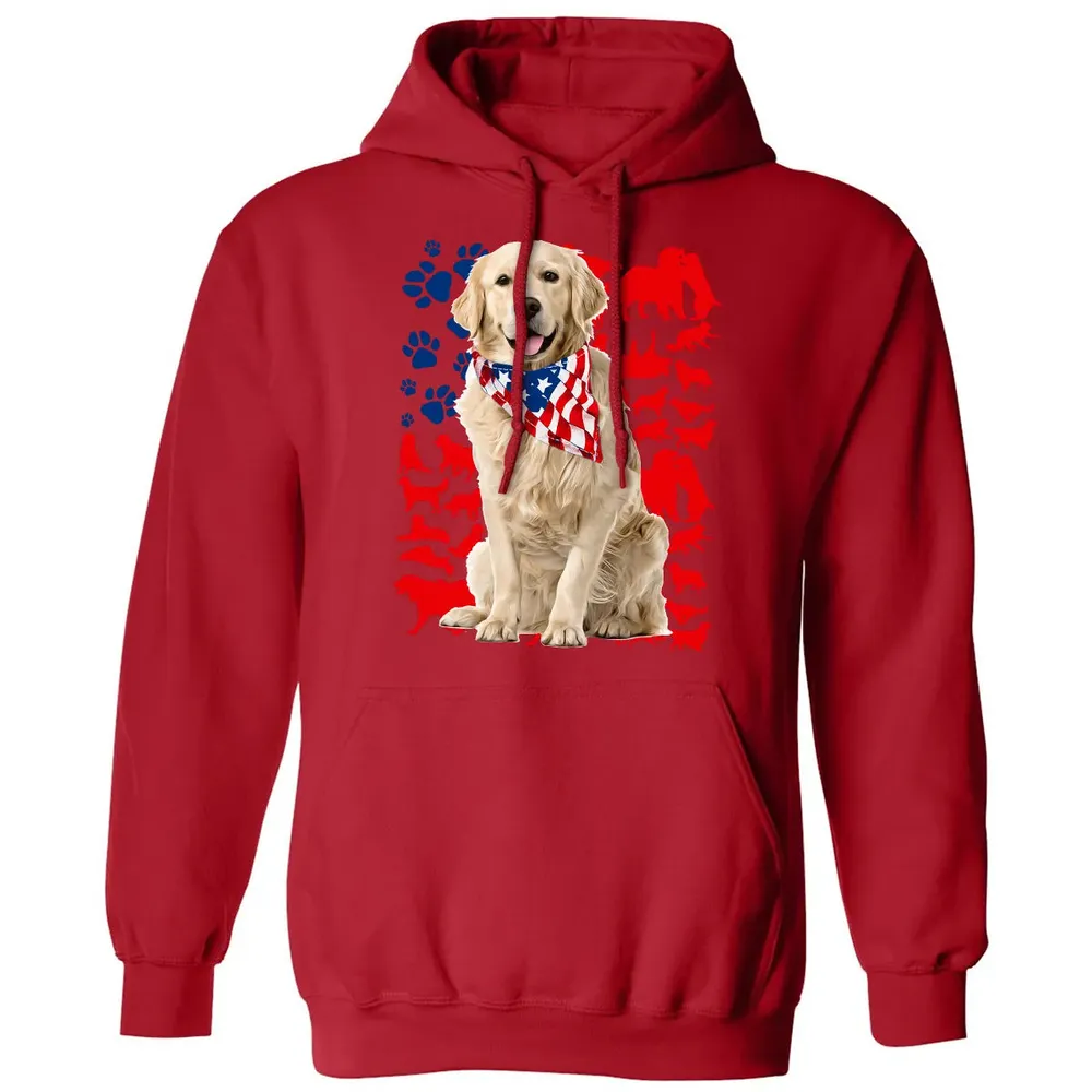 Golden Retriever 4th Of July Classic Unisex Hoodie - 5