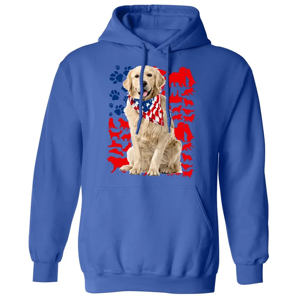 Golden Retriever 4th Of July Classic Unisex Hoodie - 9