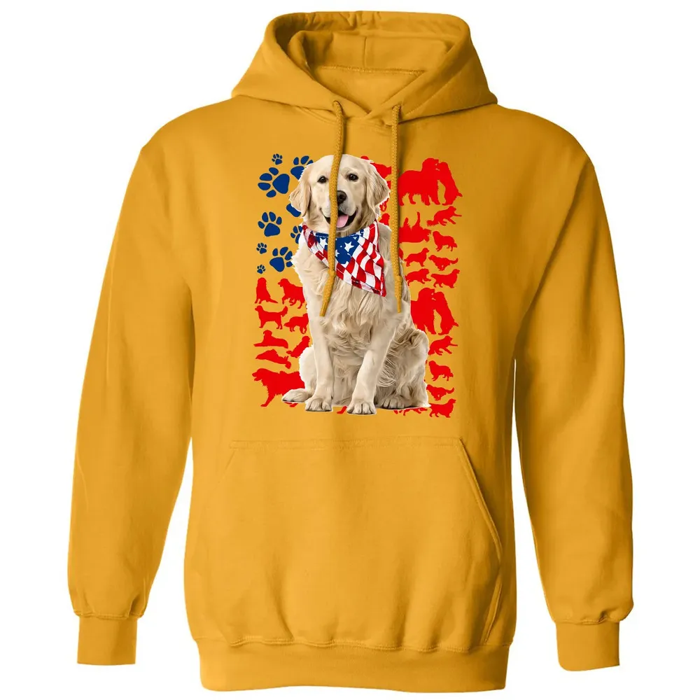 Golden Retriever 4th Of July Classic Unisex Hoodie - 12