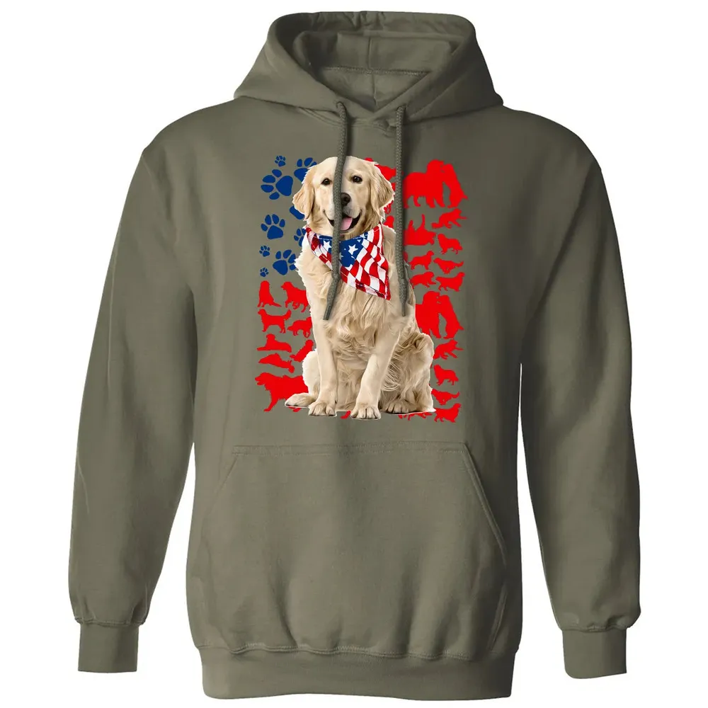 Golden Retriever 4th Of July Classic Unisex Hoodie - 4