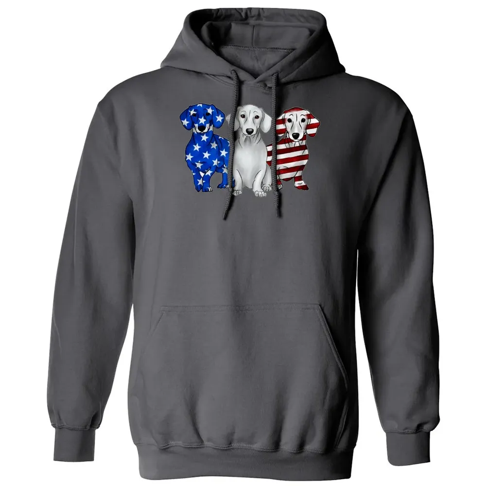 Dachshund American Flag Classic Unisex Hoodie - 7