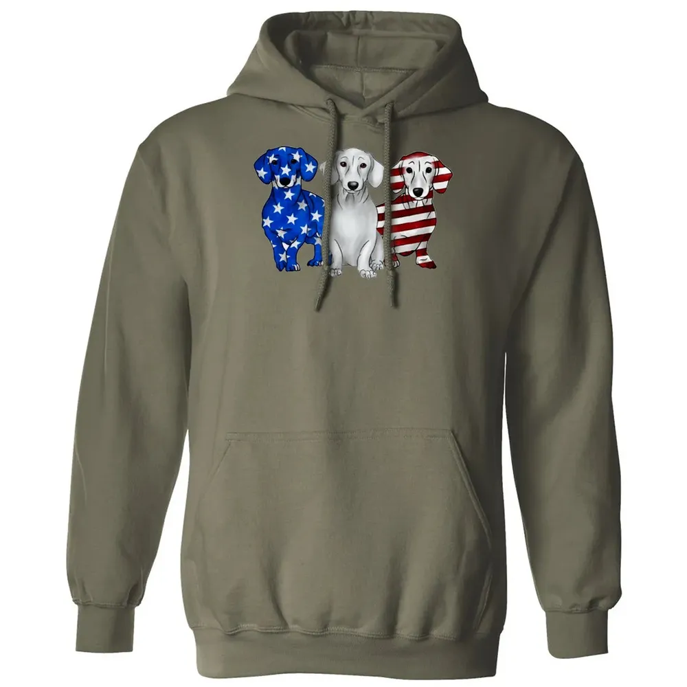 Dachshund American Flag Classic Unisex Hoodie - 4