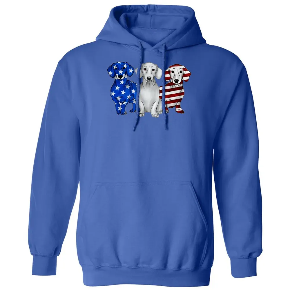 Dachshund American Flag Classic Unisex Hoodie - 9