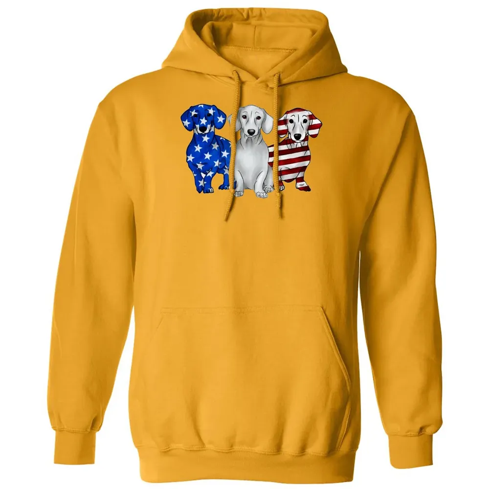 Dachshund American Flag Classic Unisex Hoodie - 12