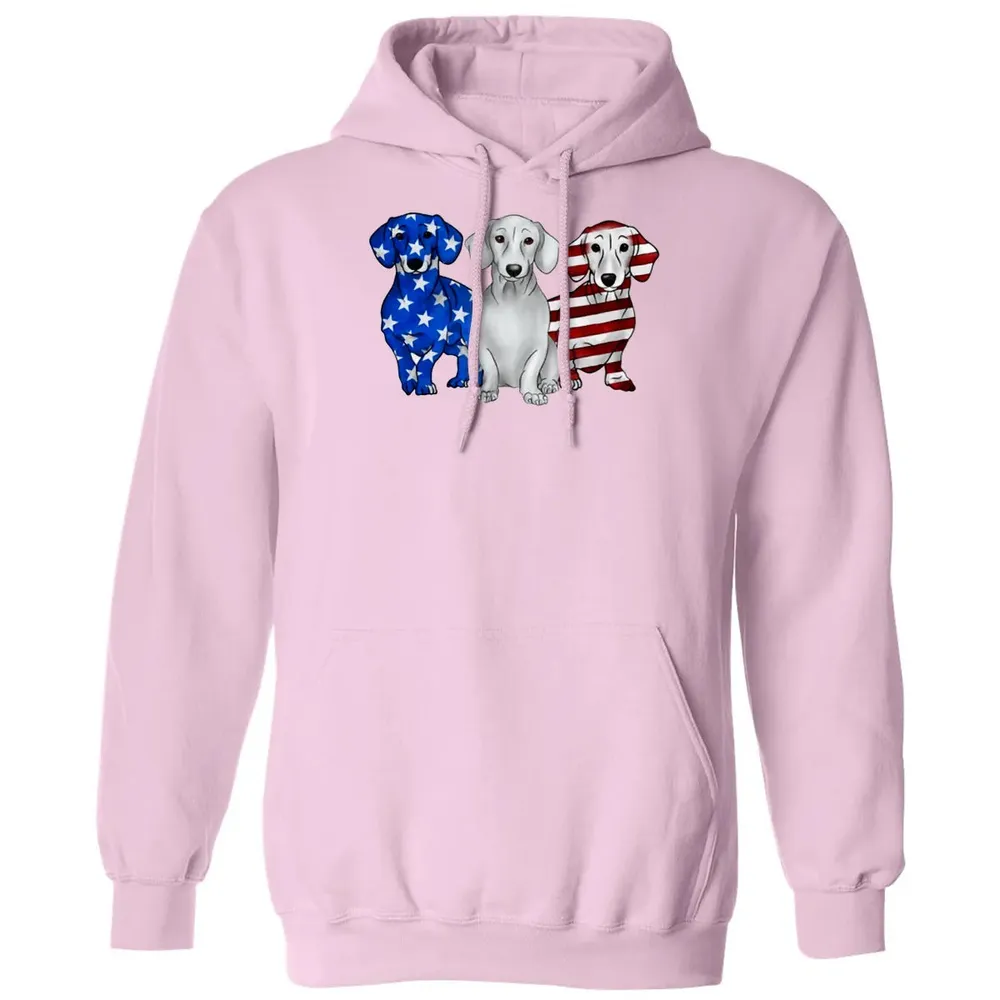 Dachshund American Flag Classic Unisex Hoodie - 3