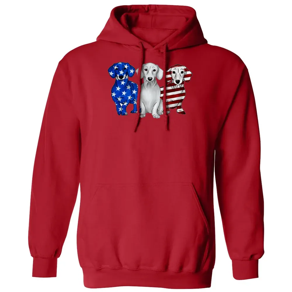 Dachshund American Flag Classic Unisex Hoodie - 5