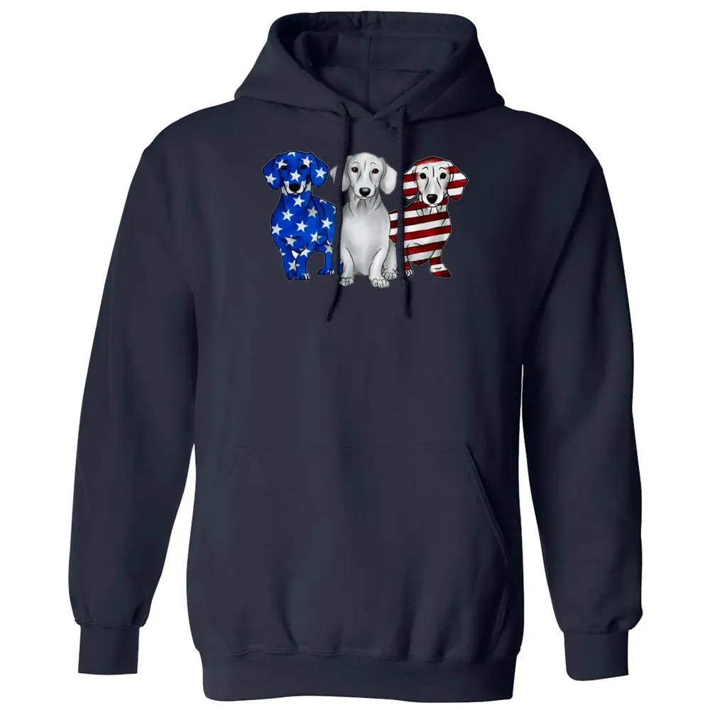 Dachshund American Flag Classic Unisex Hoodie - 8