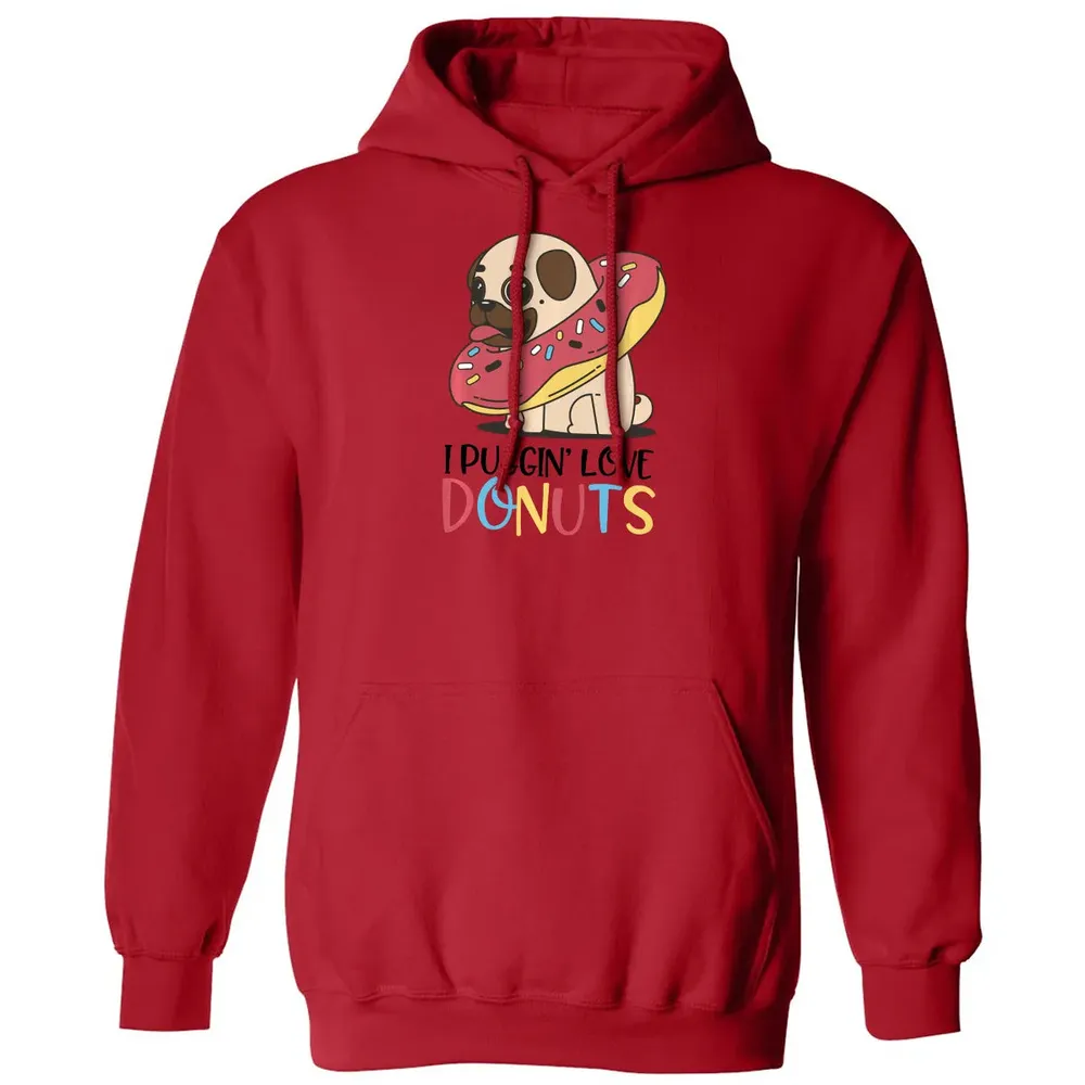 I Puggin Love Donuts Gift Pug Donut  Sweat Classic Unisex Hoodie - 5