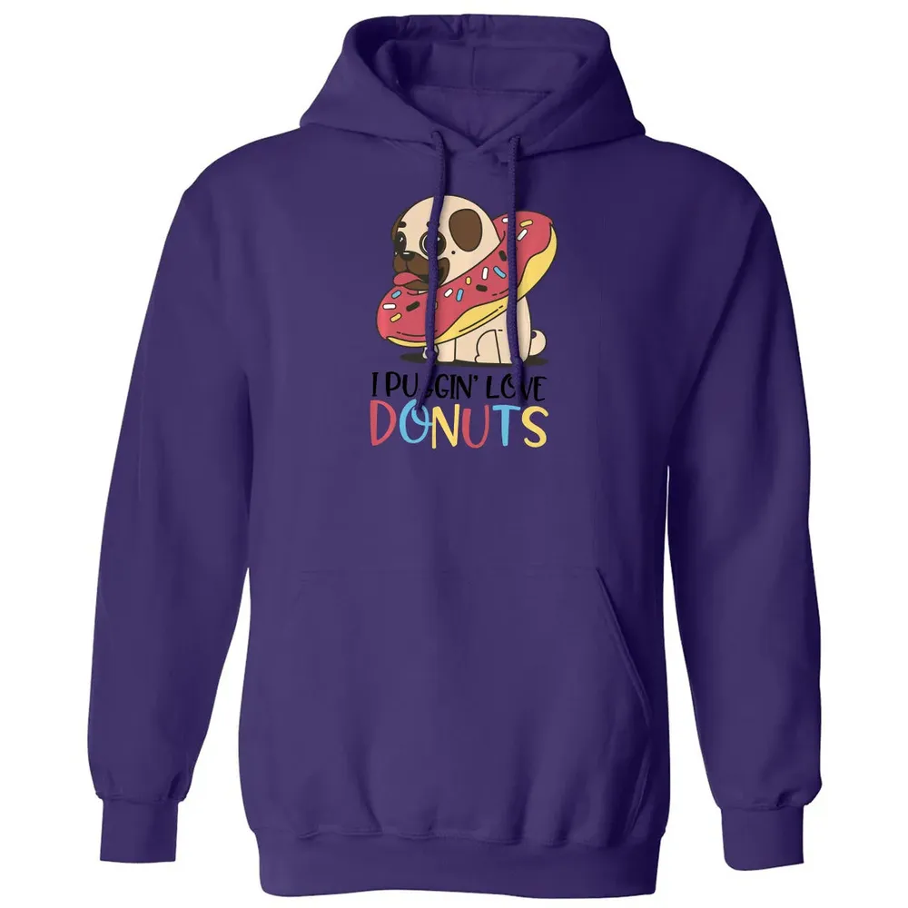I Puggin Love Donuts Gift Pug Donut  Sweat Classic Unisex Hoodie - 6