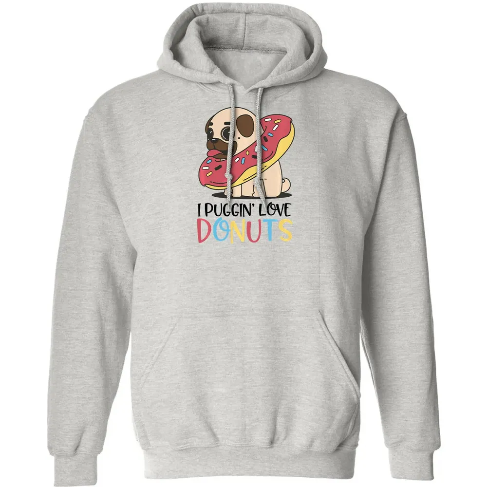 I Puggin Love Donuts Gift Pug Donut  Sweat Classic Unisex Hoodie - 2
