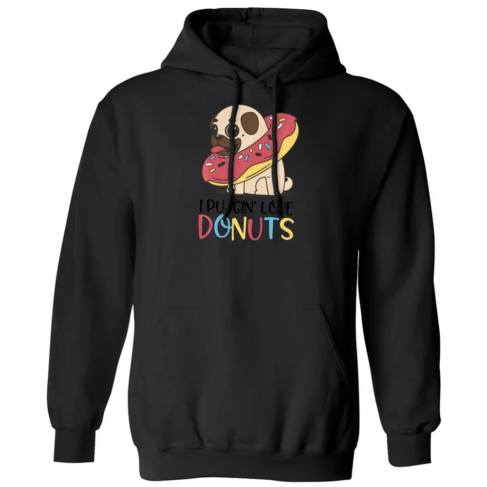 I Puggin Love Donuts Gift Pug Donut  Sweat Classic Unisex Hoodie - 11