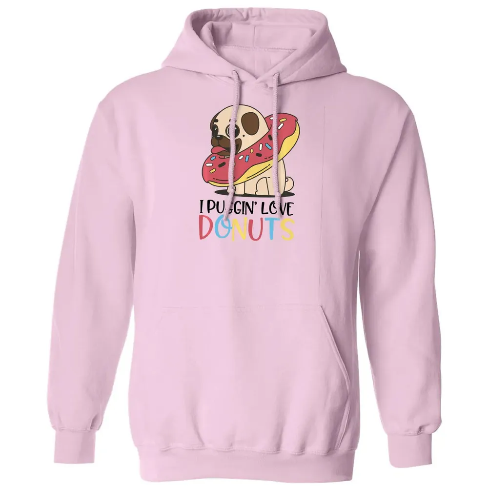 I Puggin Love Donuts Gift Pug Donut  Sweat Classic Unisex Hoodie - 3