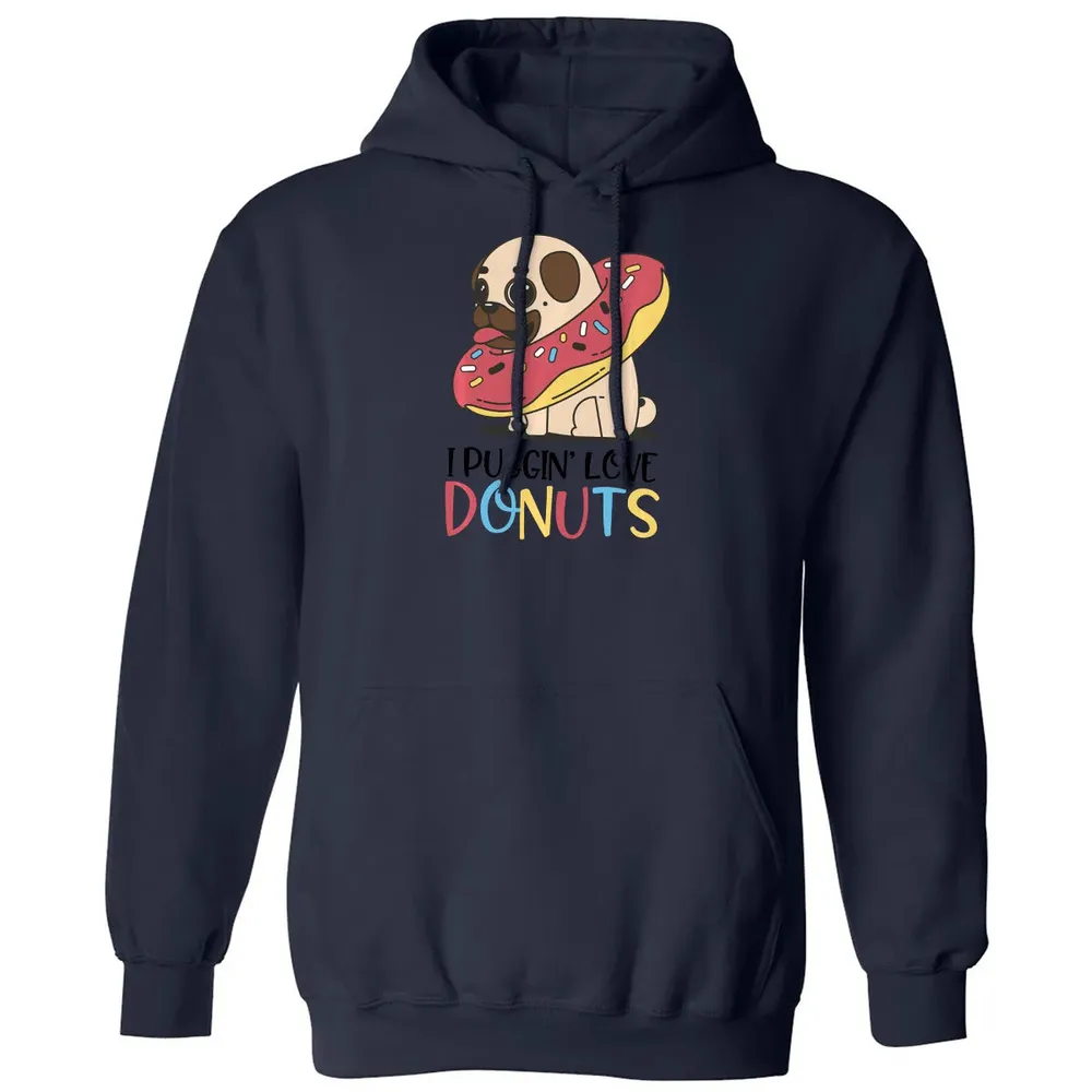 I Puggin Love Donuts Gift Pug Donut  Sweat Classic Unisex Hoodie - 8