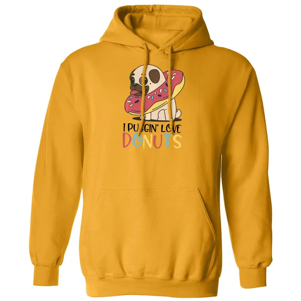 I Puggin Love Donuts Gift Pug Donut  Sweat Classic Unisex Hoodie - 12