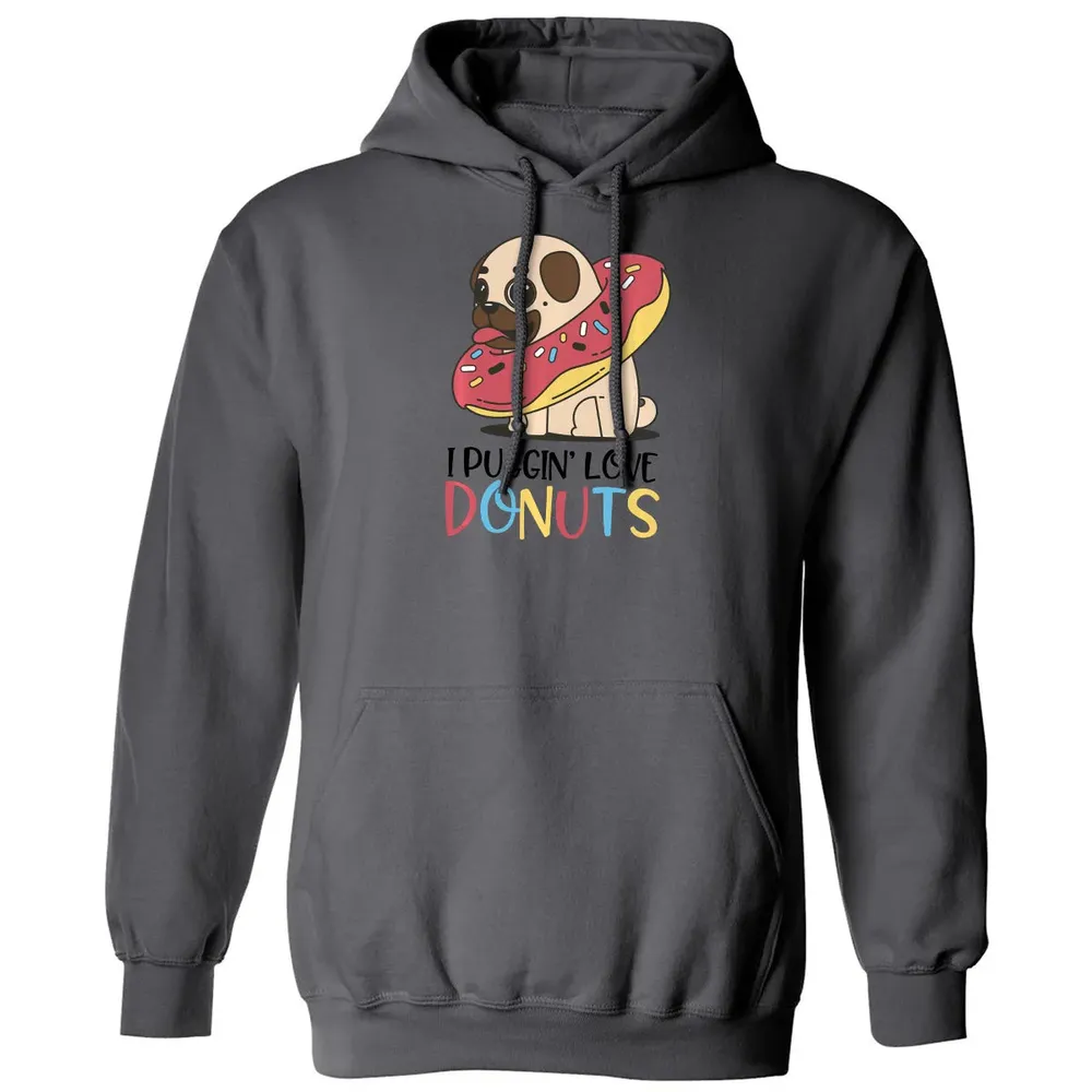 I Puggin Love Donuts Gift Pug Donut  Sweat Classic Unisex Hoodie - 7