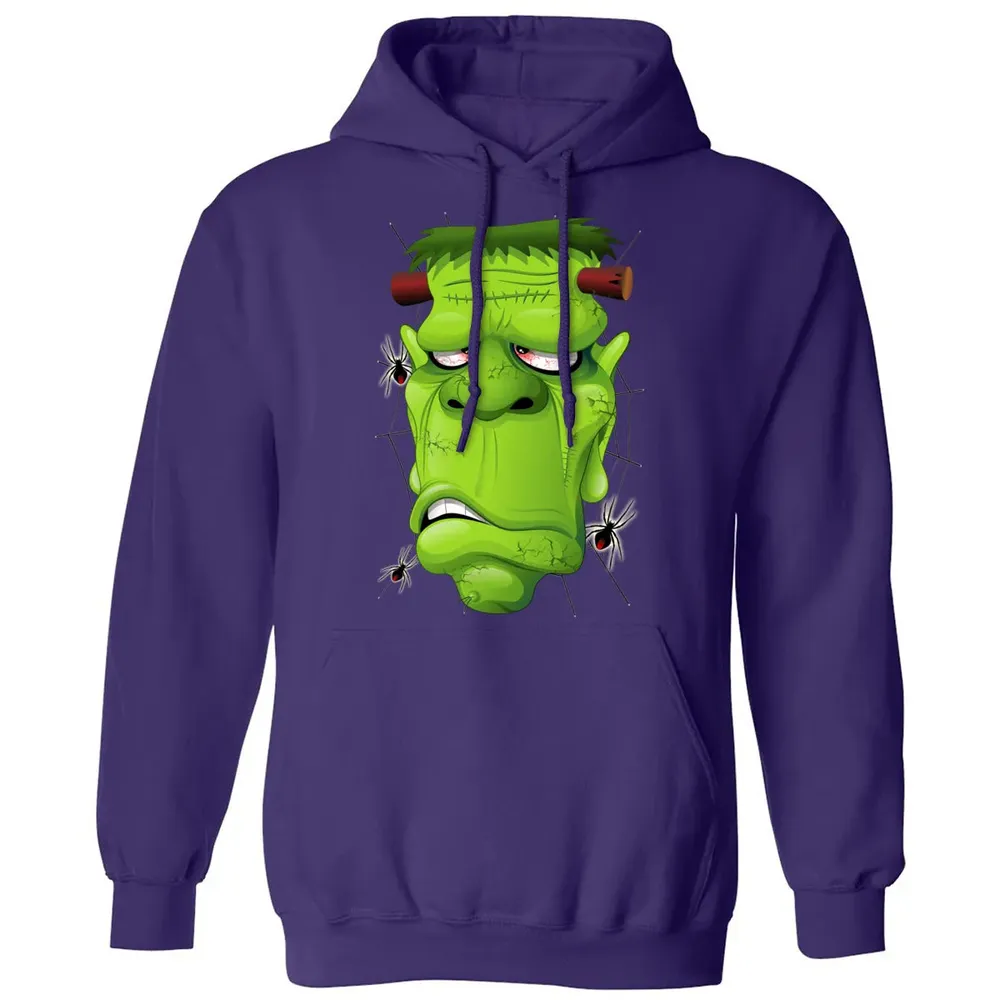 Frankenstein Ugly Portrait and Spiders Classic Unisex Hoodie - 6