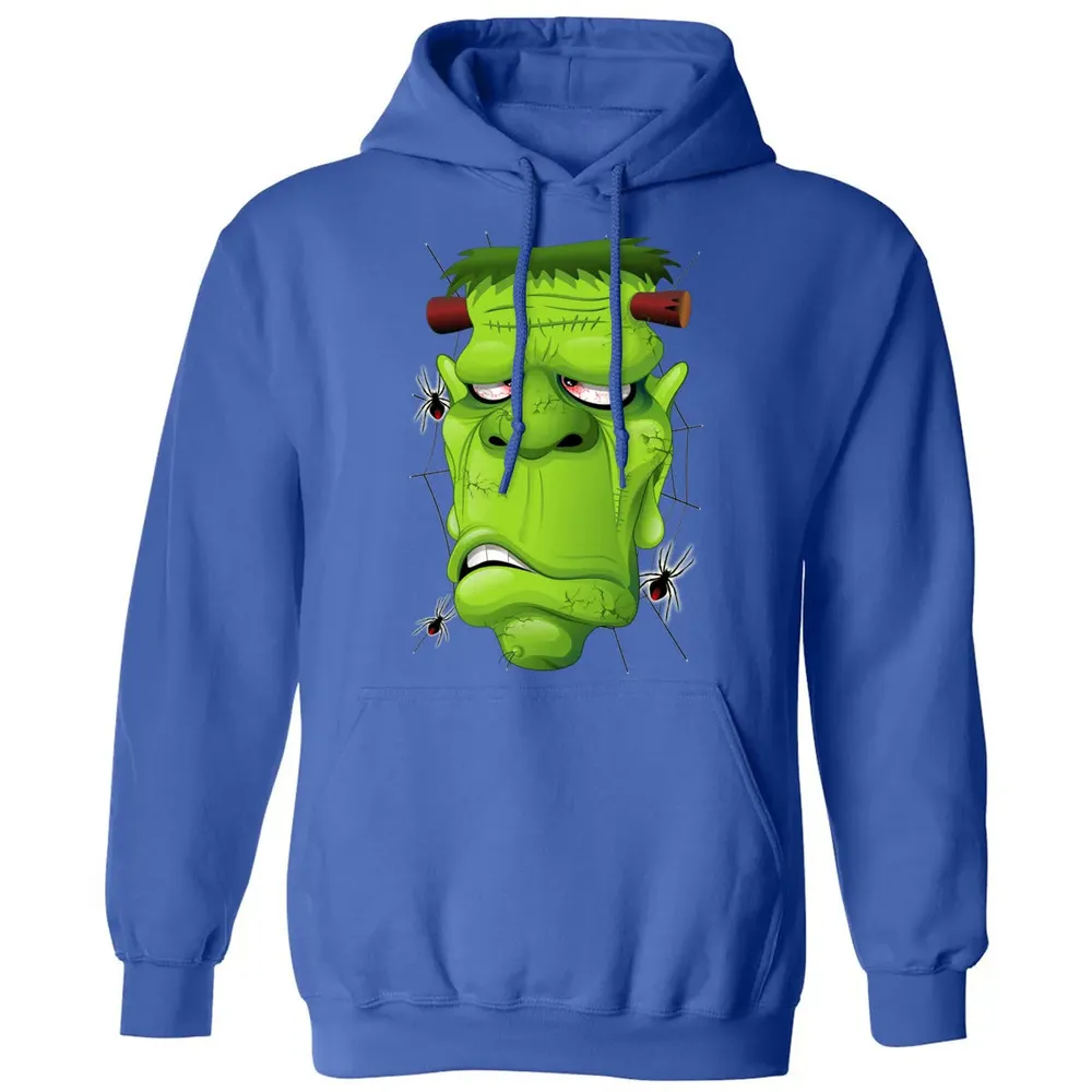 Frankenstein Ugly Portrait and Spiders Classic Unisex Hoodie - 9